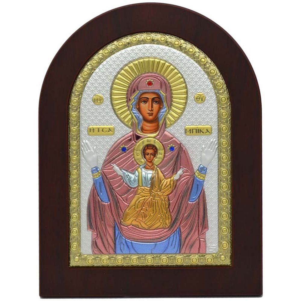 Знамение. Икона Божией Матери в серебряном окладе.