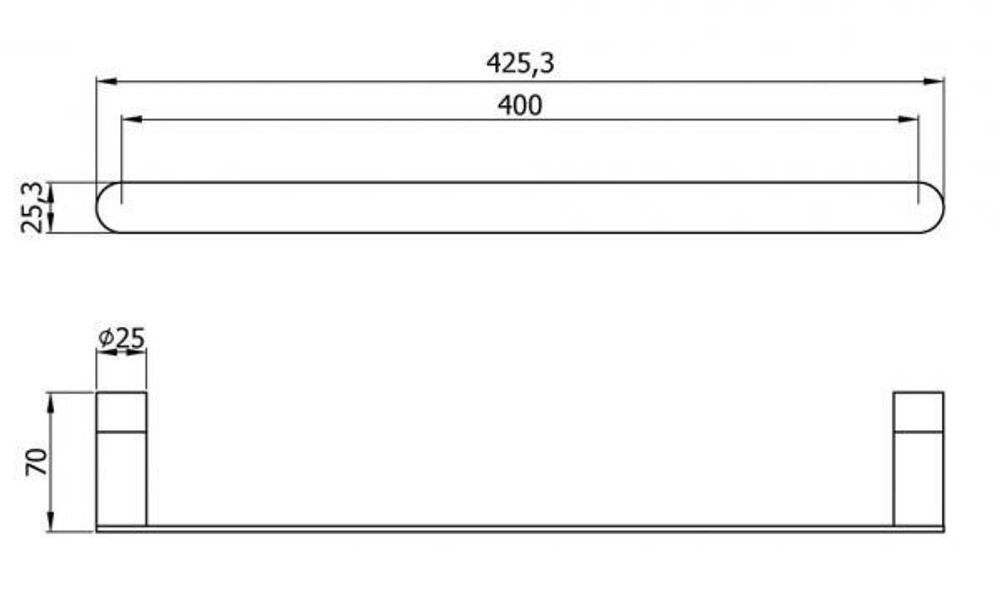 Полотенцедержатель 425 мм нерж. сталь VERONA 16870.40.G золото
