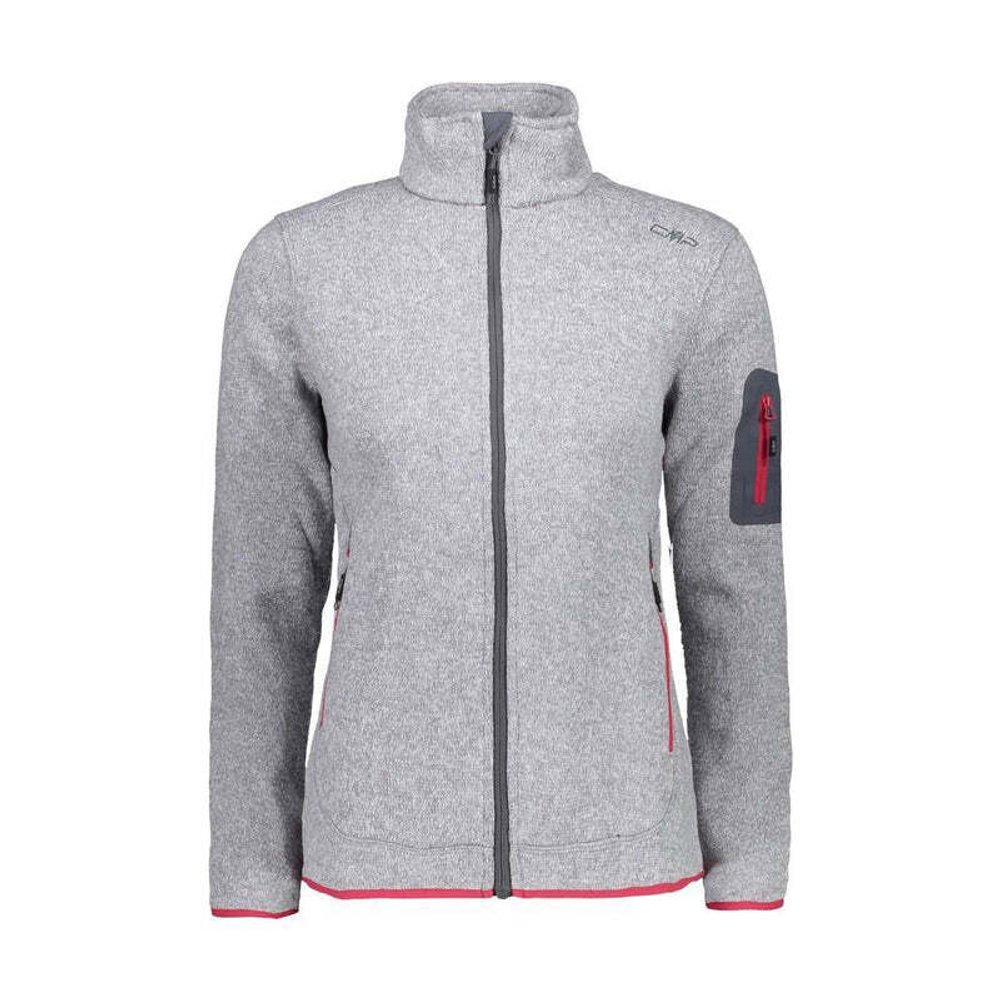 Толстовка флисовая CMP Women's Fleece Knit Tech 3H14746 Jacket, артикул 3H14746, цвет ARGENTO-B.CO-BUNGANVILLE (21UE)