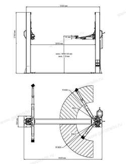 Подъёмник 5.5 т c нижней синхронизацией TST55W Trommelberg 2-стоечный
