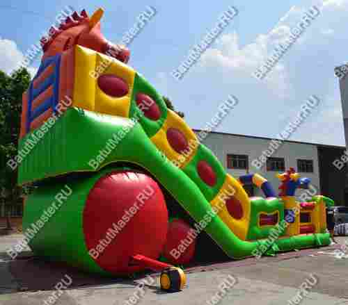 Большая надувная горка "Три дракона" 11*8*7 м