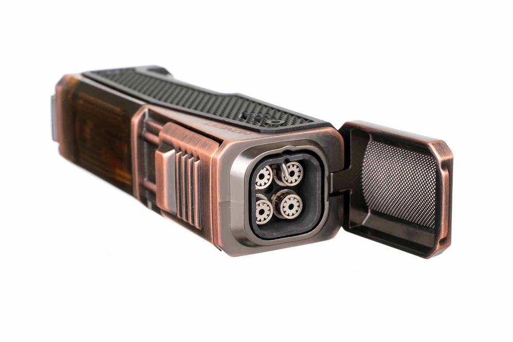 Зажигалка сигарная Honest, четверное пламя, с пробойником и сигарным ложементом, бронза 778-Bronze