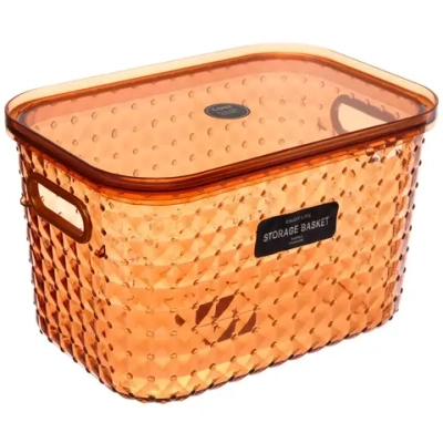 Контейнер для хранения с крышкой «ЛАМИНГТОН», цвет охра, 25*17*15см