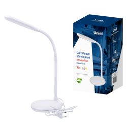 TLD-561 White-LED-450Lm-4500K Светильник настольный. 7W. Механический выключатель. Белый. ТМ Uniel