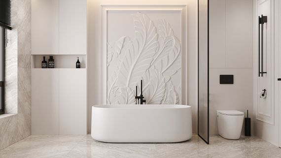 Ванна из искусственного камня ABBER Stein AS9607 белая матовая