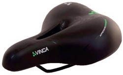 Седло комфортное с вентиляционным отверстием, 250*210мм, черное, Vinca Sport VS 107