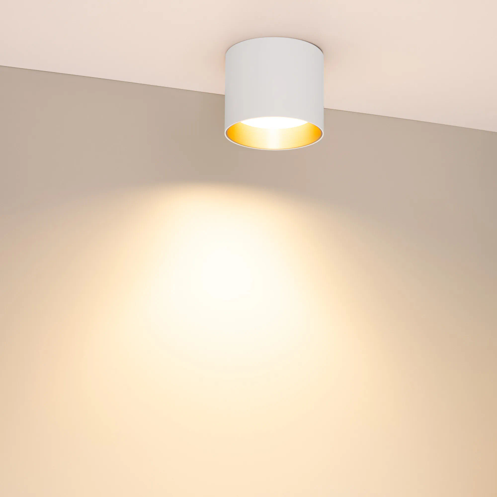 Светильник SP-BISCOTTO-R90-8W Warm3300-MIX (WH-GD, 80 deg, 230V) (Arlight, IP54 Металл, 5 лет) 054912