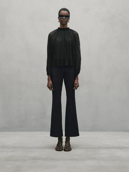 Massimo Dutti Шелковая рубашка - Studio, темно-синий