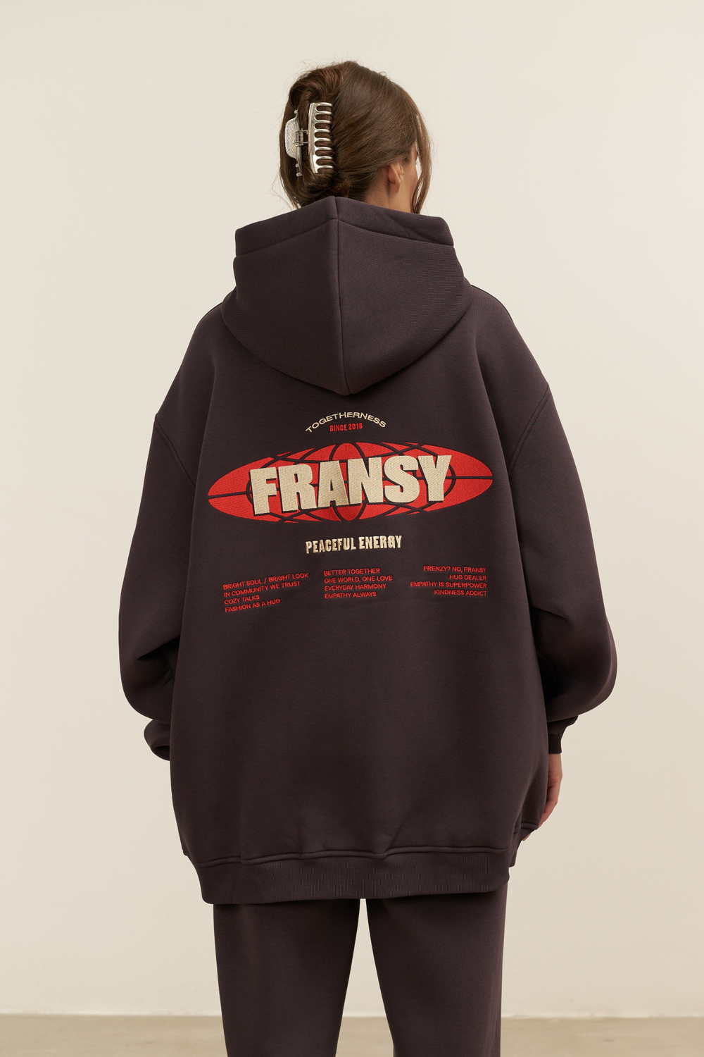 Худи 03 FRANSY PLANET, с начесом, антрацит