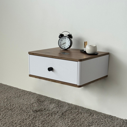 Тумба прикроватная подвесная ROYAL 5300 эко (Дуб Веллингтон-р.черная)