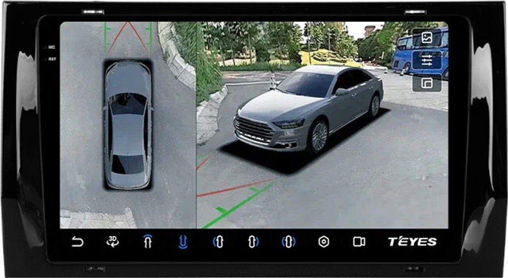 Магнитола для Skoda Kodiaq, Karoq (рамка под 9") - Teyes CC3-2K-360 на Android 10, 2K QLED, 6Гб+128Гб, CarPlay, 4G SIM-слот, 4 камеры в комплекте
