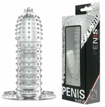 Насадка на пенис Baile с закрытой головкой и шипиками 13 см