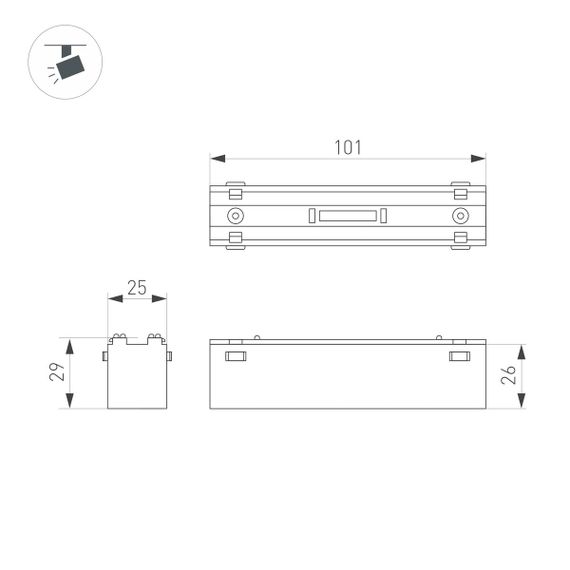 Трековый светодиодный светильник Arlight Mag-Vibe-Laser-L101-6W Day4000 044416