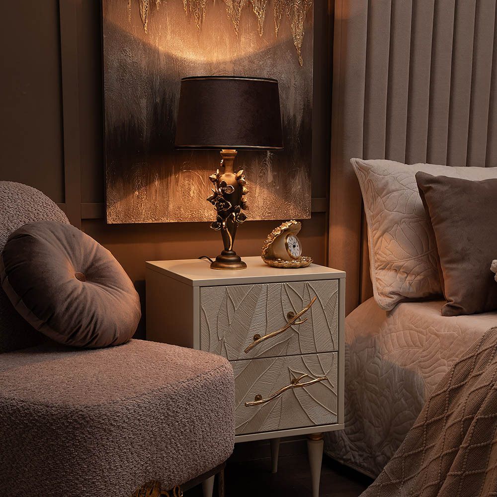 Настольная лампа Орхидея Лира Бронза Тюссо Кофе