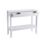 Консоль «Бридж» 1 ящик и полка белый лак