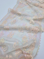 Кружево эластичное бежевое с перламутром К622