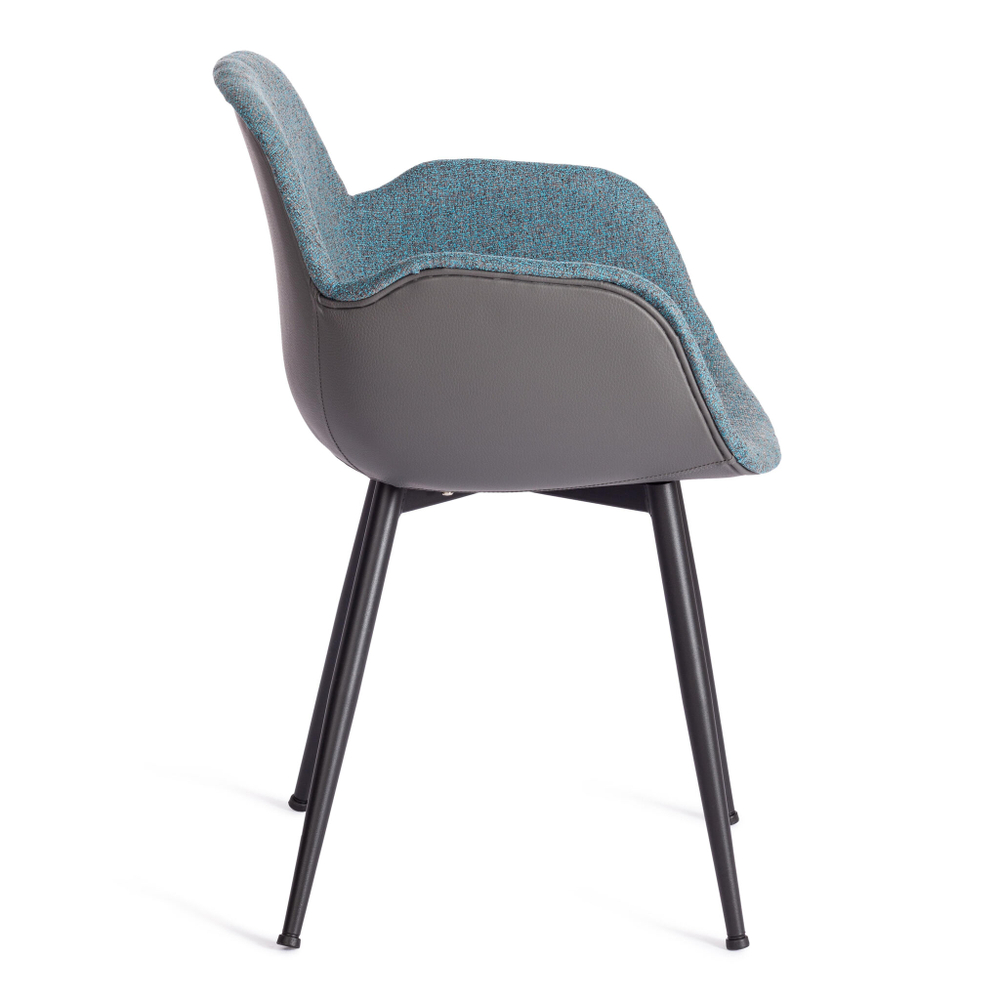Кресло VALENTINO (mod. PC45-2) / 1 шт. в упаковке металл/экокожа/ткань, 55 х 58 х 81 см, Turquoise (бирюзовый)/Grey (серый)/чёрный