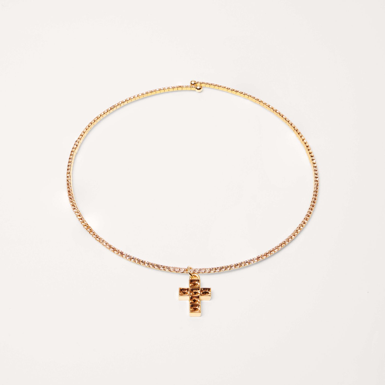 Колье Cubic Cross Necklace – Yelllow