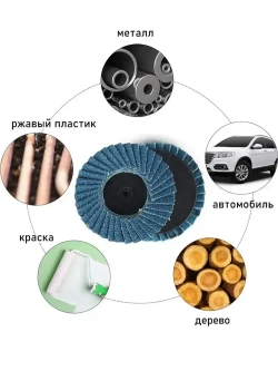 6шт, Круги набор для УШМ 75х10мм/Набор дисков для мини УШМ,диск пильный, шлифовальный