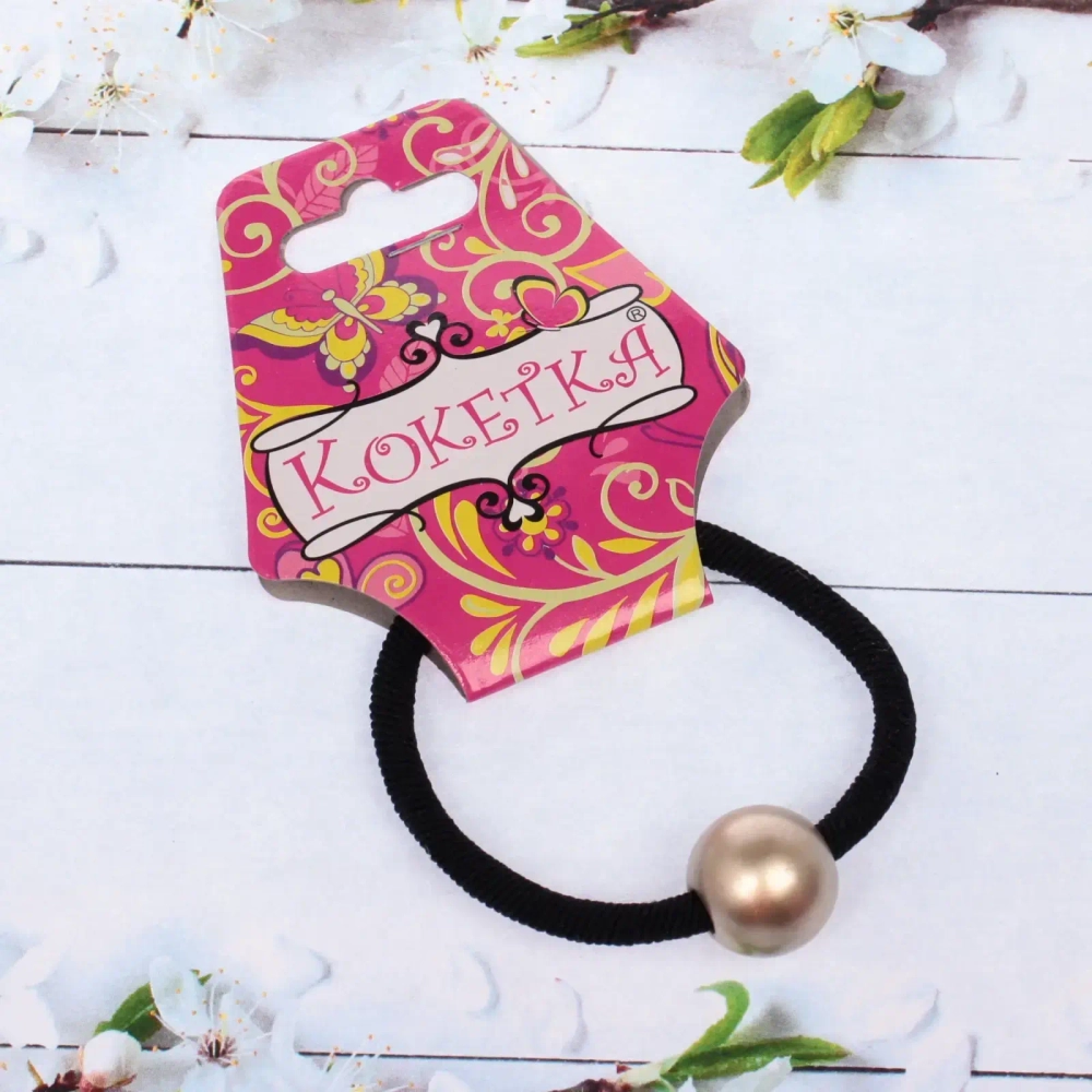 Резинка для волос 1шт «Кокетка - Aks Bambina Gold», шарик, d-5см