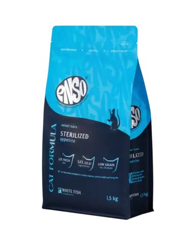 ENSO CF Sterilized сухой корм для стерилизованных кошек белая рыба/клюква 1,5 кг