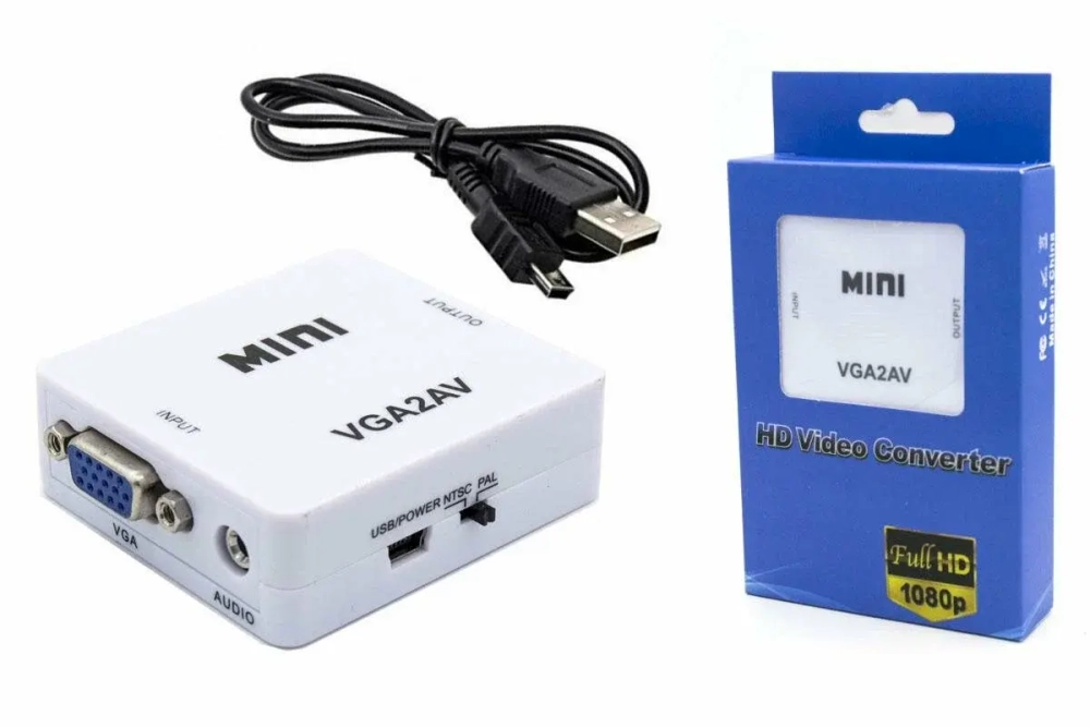 Конвертер цифровой VGA2AV VGA(F) на 3RCA(F)