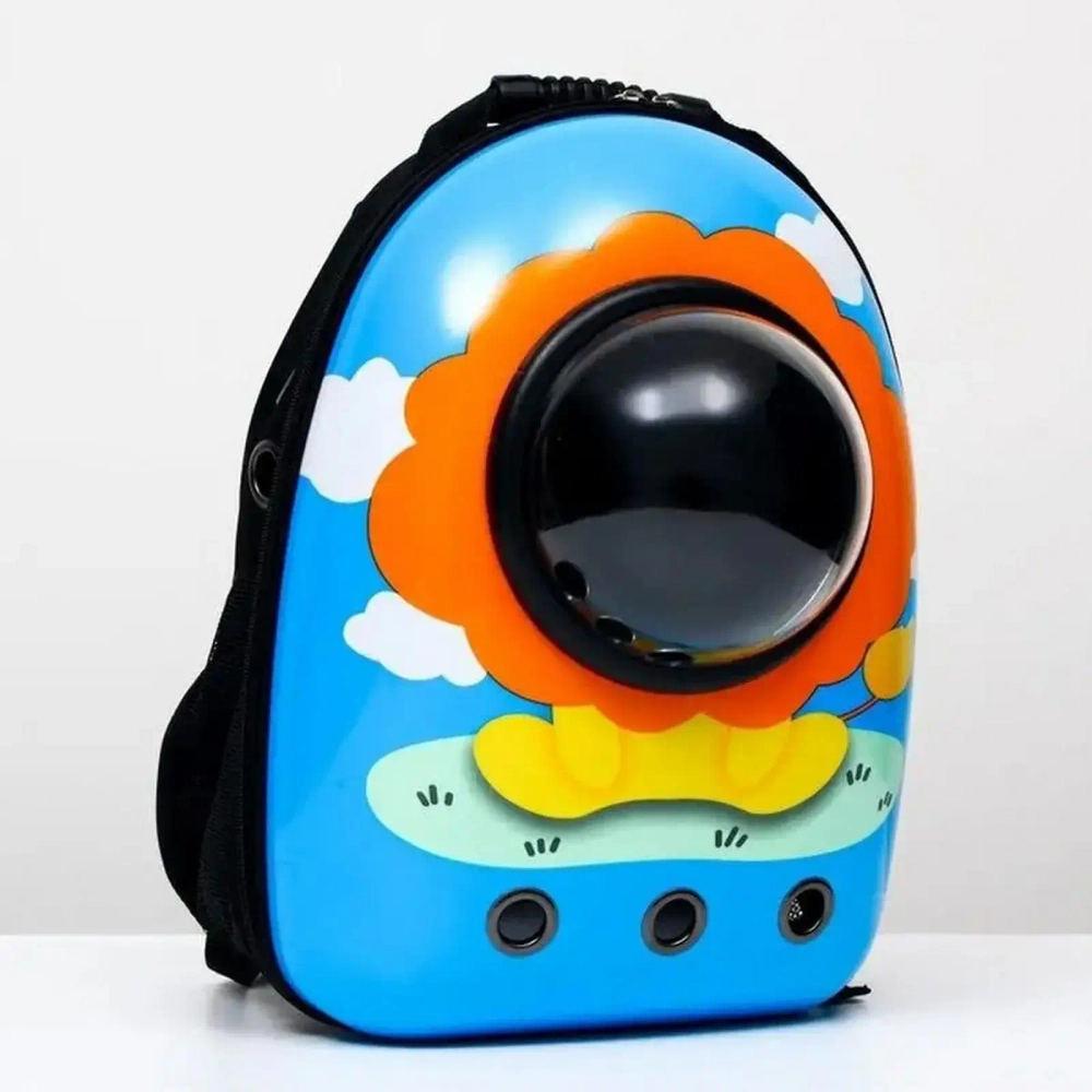 Рюкзак - переноска для животных «ЛЮБИМЫЙ БРО», Я - Лев!, 27*33*43см/до 7кг (сетка, иллюминатор, подложка) (Пакет и Лейбл)