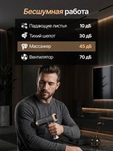 Перкуссионный массажер для тела, шеи и спины DFC VM-BR Черный, 6 насадок