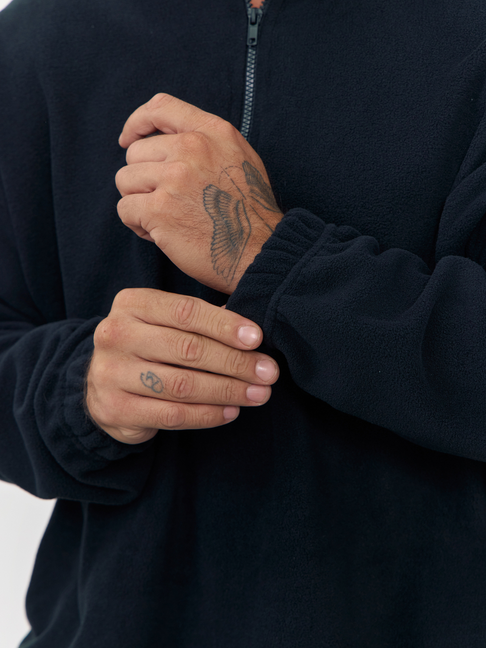 Свитшот "half zip" флисовый (черный)