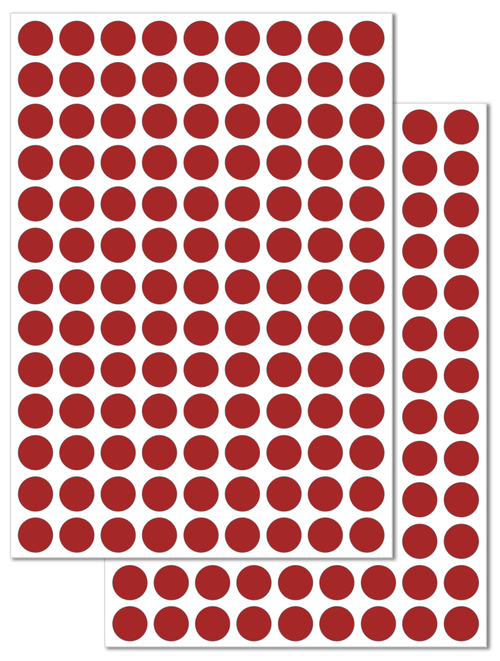 Темно-красные виниловые наклейки для упаковки и маркировки Policomprint M20, 12 мм. 234 шт.