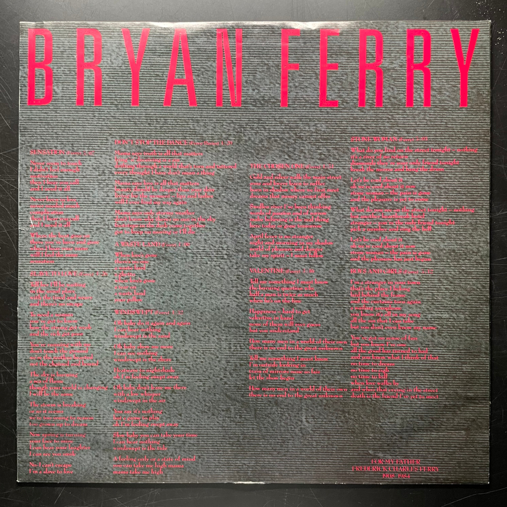 Bryan Ferry - Boys And Girls (Германия 1985г.)