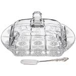 Масленка muza crystal 17,5*10,5 см. высота=9 см. + нож