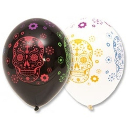 Шар (14"/36 см) Шелкография пастель, День Мертвых 5цв 25 шт.