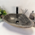 Каменная раковина из речного камня RS-63521 (48*42*15) 0122