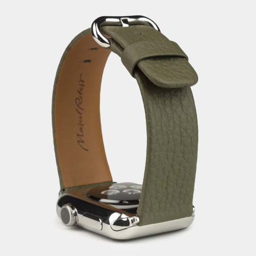 Ремешок для Apple Watch 44/45/46 mm из кожи теленка, зеленого цвета