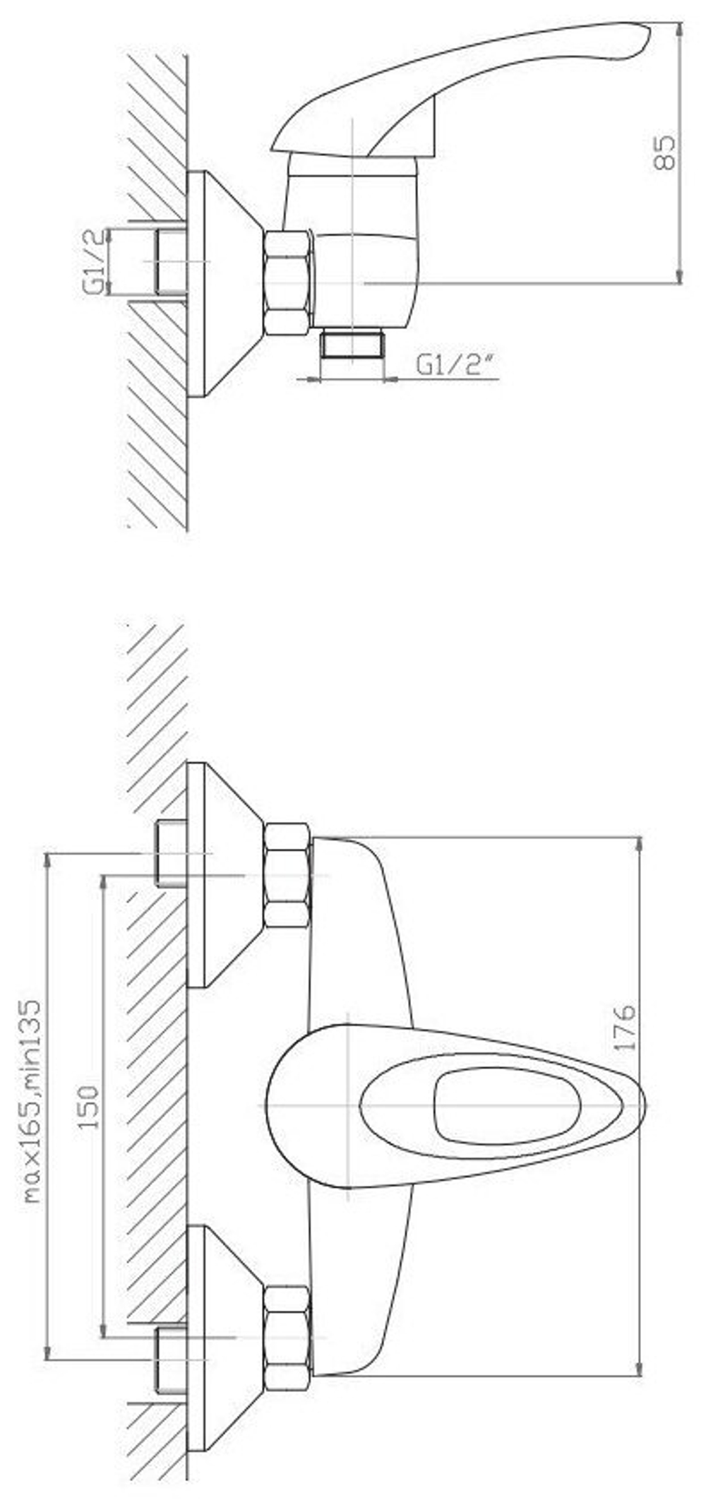 СМЕСИТЕЛЬ Д ДУША КЛЕВЕР NEGA NG80