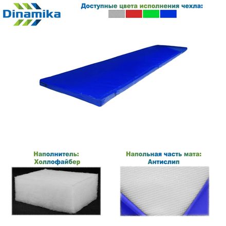Мат гимнастический 2000х500х50 тент-антислип (холлослеп/холлофайбер)