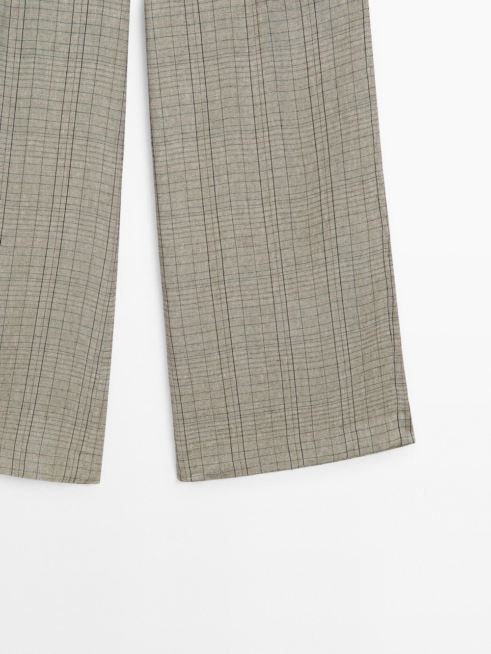 Massimo Dutti Костюмные брюки в клетку, бежевый