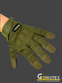 Перчатки полнопалые сетчатые с костяшками Gongtex Tactical Gloves (0056). Олива