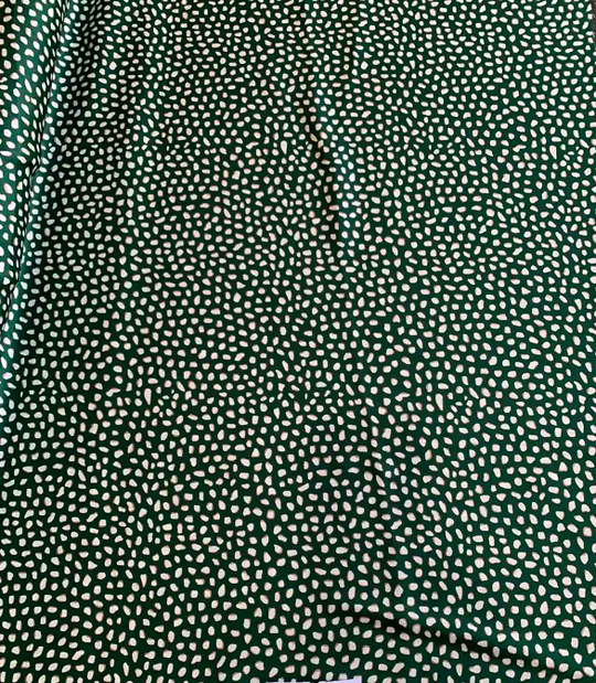 Плательная принт, точка молочн на зеленом BAVARIA