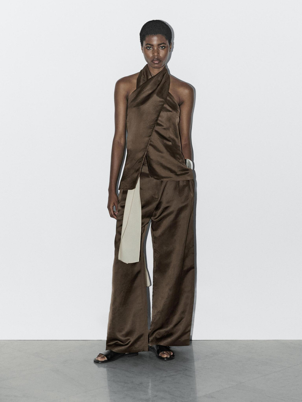 Massimo Dutti Брюки с двойными вытачками - STUDIO, темно-зеленый