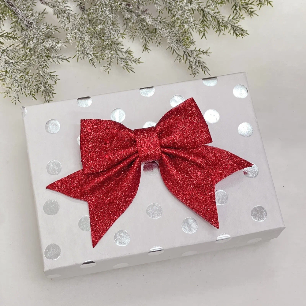 Бант на ёлку «Яркий праздник» 12*14 см (набор 2 шт), Красный