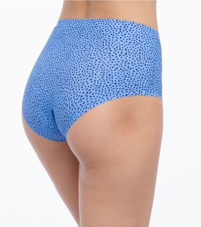 Трусики Ocean Dots с высокой линией талии (Размер: XL) (Цвет: голубой)