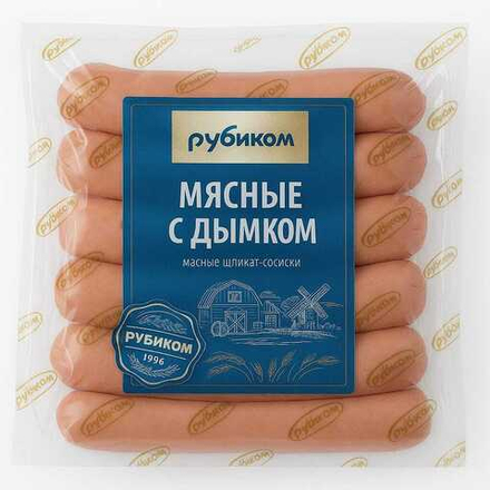 Сосиски с дымком Рубиком 500 гр