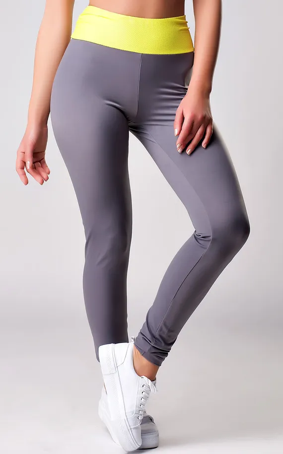 Легинсы PF-8 Желтый-Серый