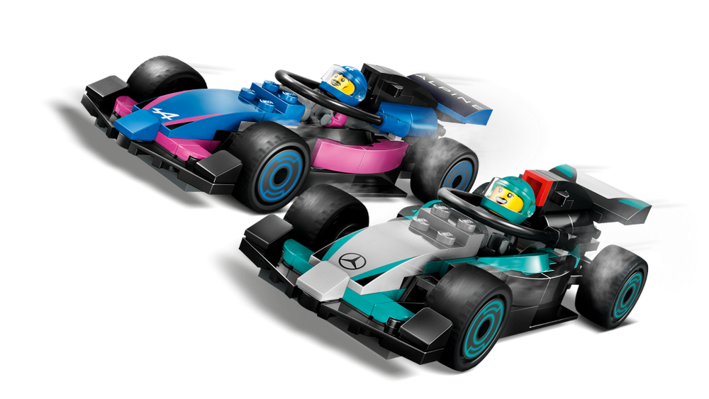 LEGO City 60444 «Гараж F1 для Mercedes-AMG и Alpine» — пит-стоп и обслуживание болидов