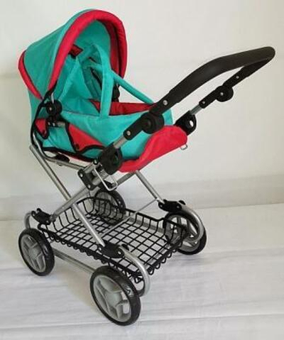 Коляска д/кукол универс.металл. складн. цв. микс, в коробка (9346W)