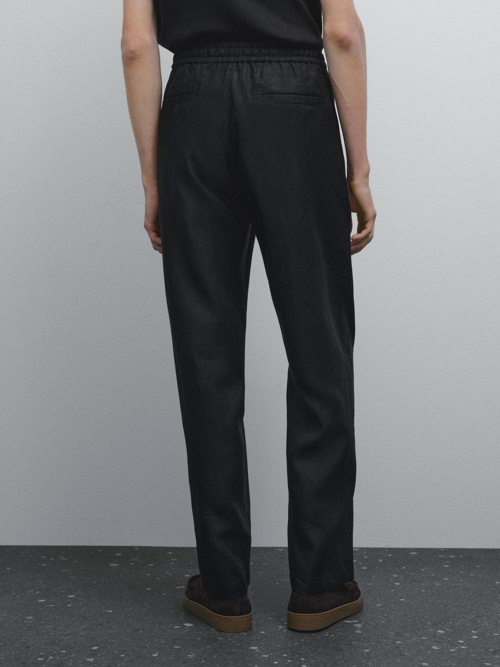 Massimo Dutti Брюки-джоггеры из 100% льна, черный