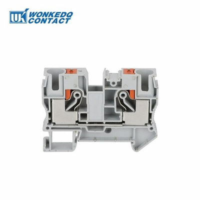 Клемма 2-проводная проходная 0.5-10мм2 на DIN рейку JPT 10 Push-in серая 1000V/57A  3212120WE