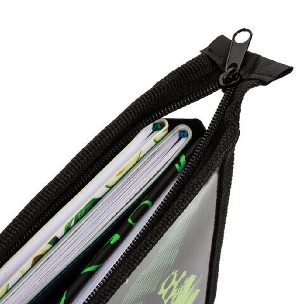 Папка для тетрадей ПИФАГОР А4, 1 отделение, картон/пластик, молния сверху, Let's Go!, 270102